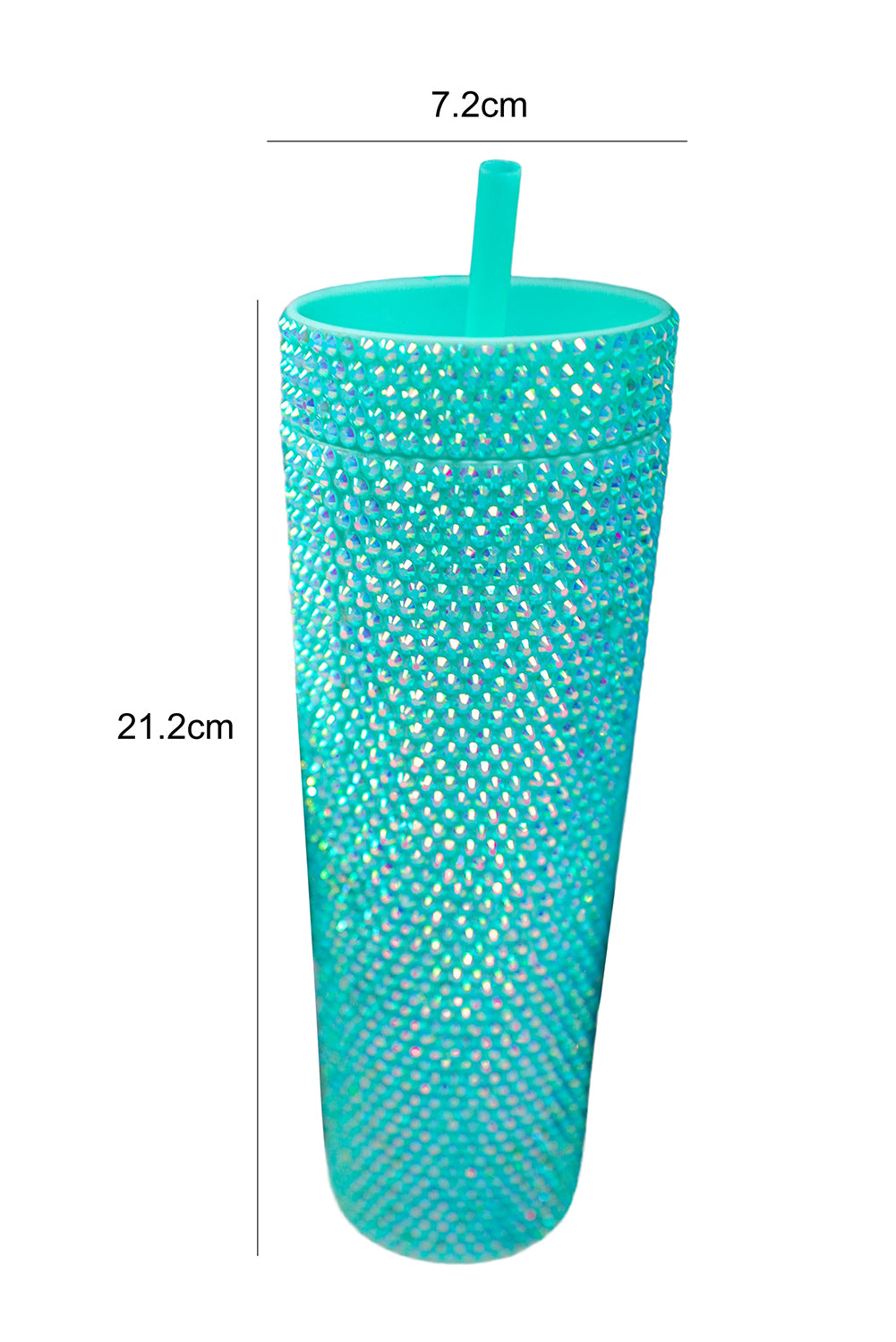 Mermaid Rhinestone Cup With Straw