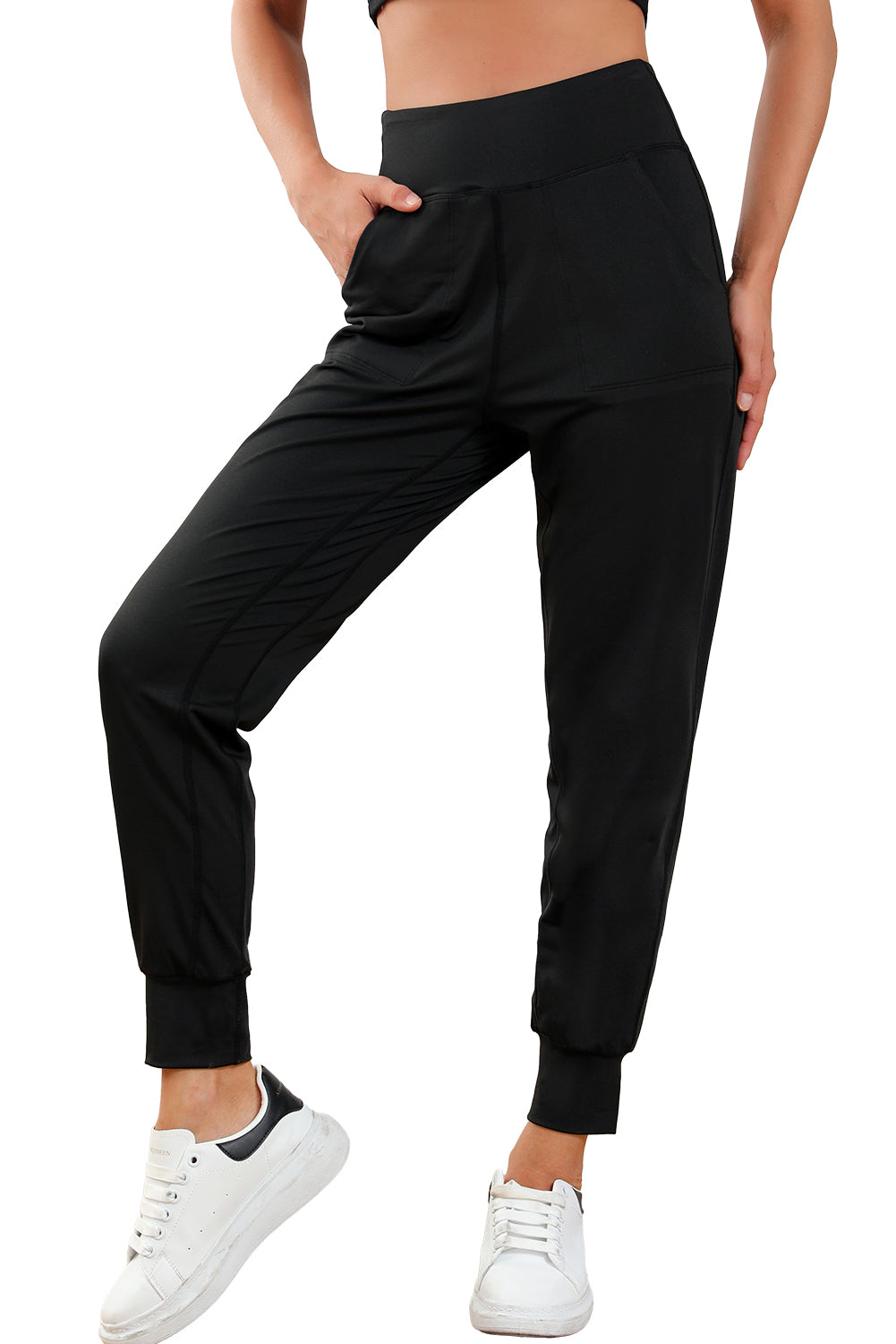 Black High Waist Joggers With Pockets!