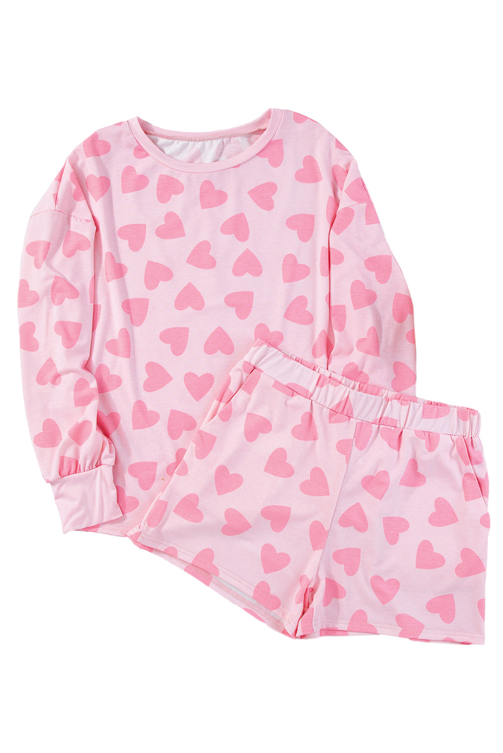 Cozy and Cute Heart Print Lounge Set