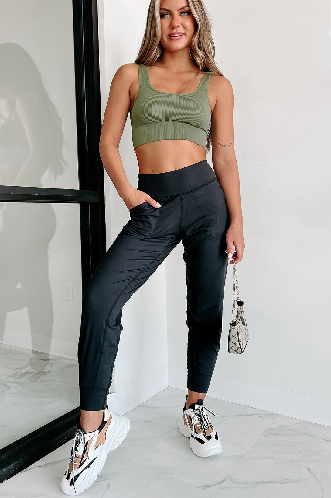 Black High Waist Joggers With Pockets!