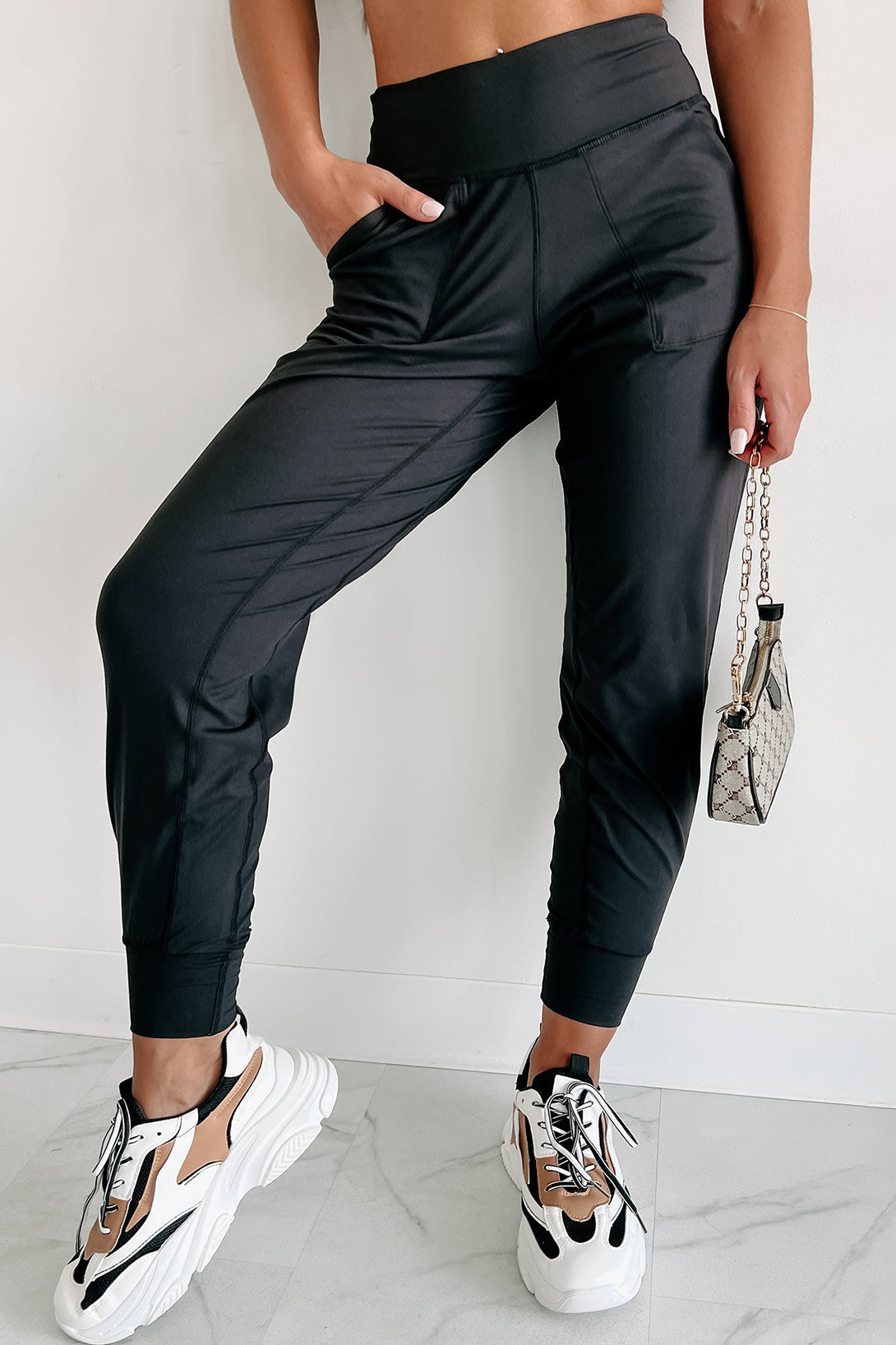 Black High Waist Joggers With Pockets!