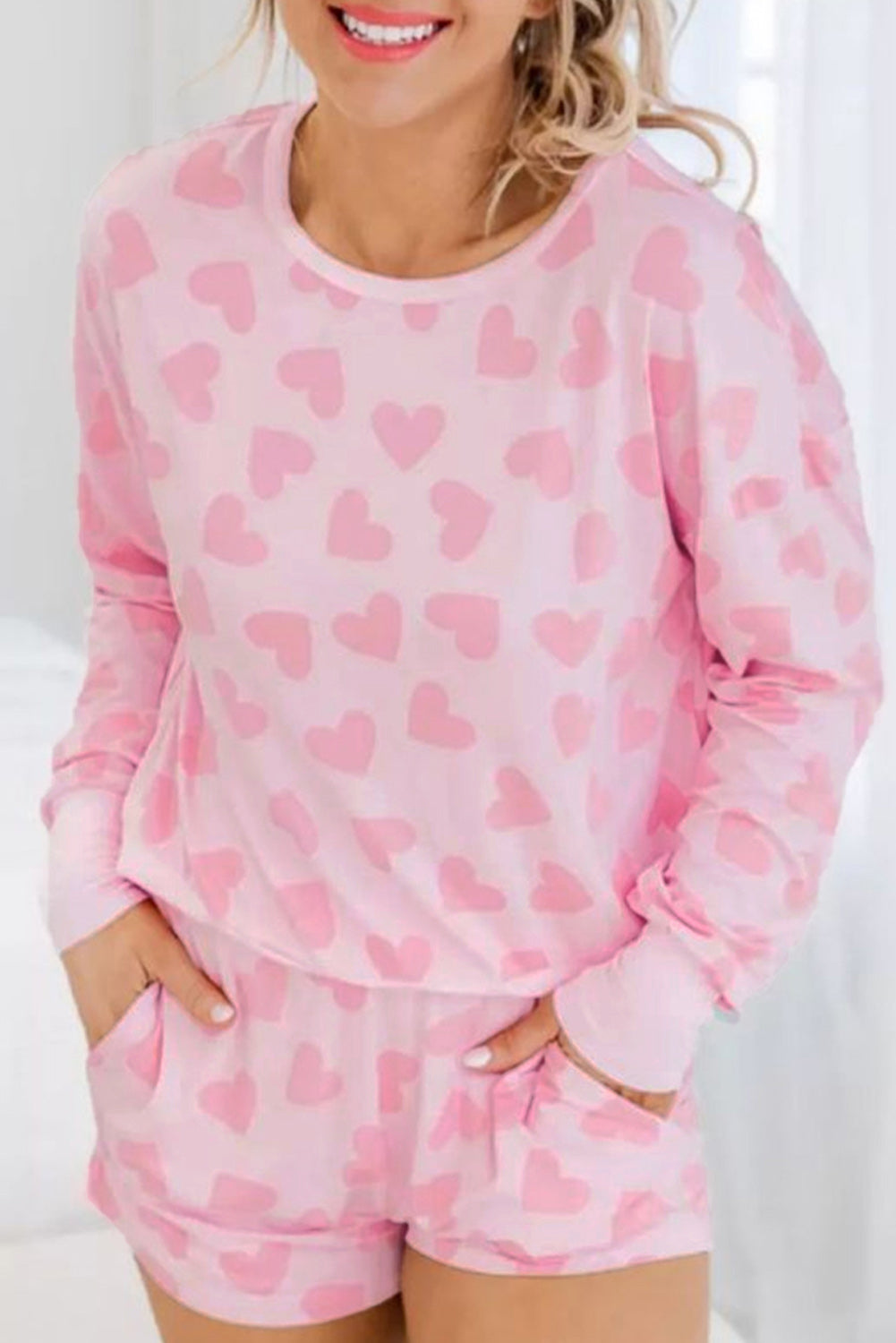 Cozy and Cute Heart Print Lounge Set