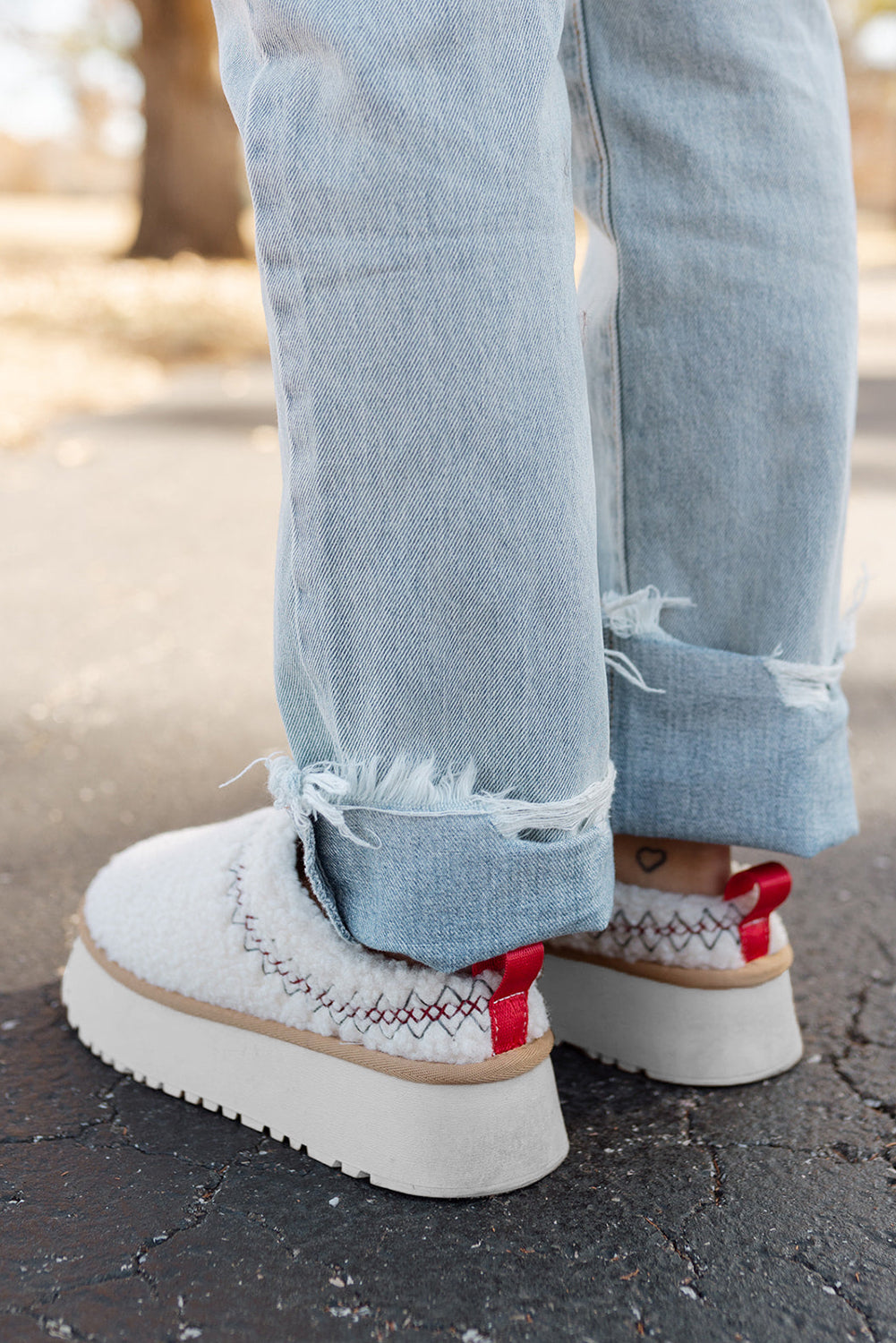 White Sherpa Plush Slippers