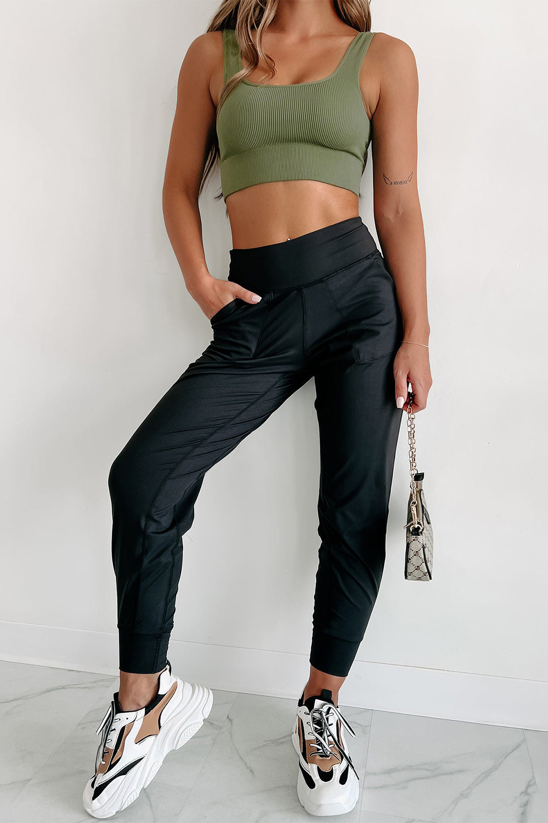 Black High Waist Joggers With Pockets!