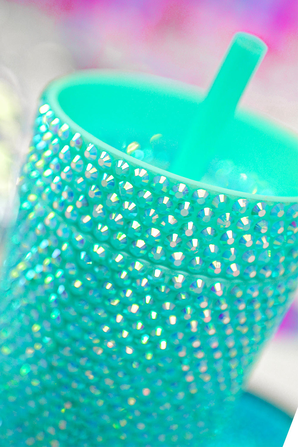 Mermaid Rhinestone Cup With Straw