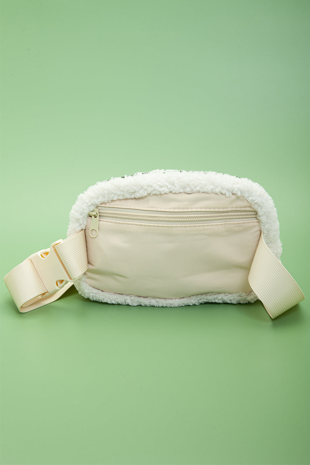 White Sherpa Crossbody Bag